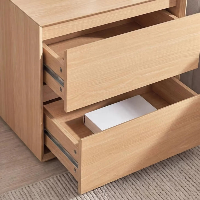 vilmer night stand with 2 drawer melamine - natural Pan Home