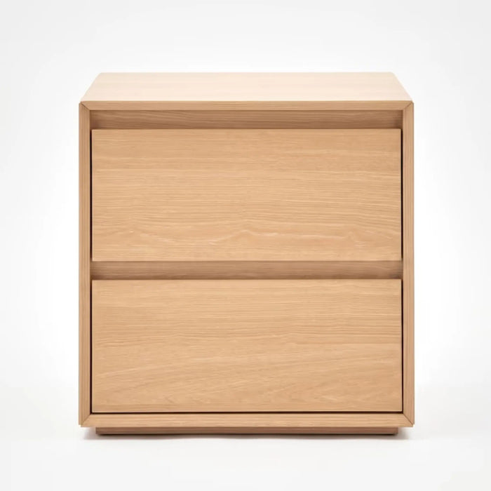 vilmer night stand with 2 drawer melamine - natural Pan Home