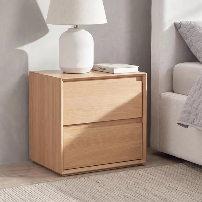 vilmer night stand with 2 drawer melamine - natural Pan Home