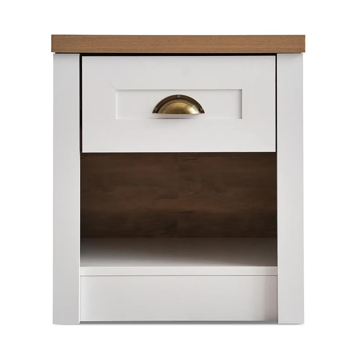 almada nightstand with 1 drawer and storage - white Pan Home