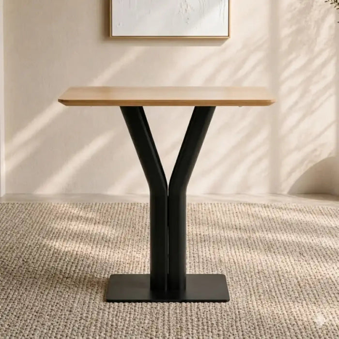 Veloria 2 Seater Dining Table - Natural & Black Pan Home