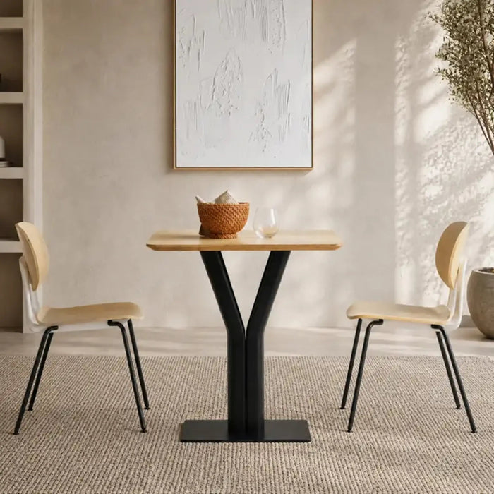 Veloria 2 Seater Dining Table - Natural & Black Pan Home