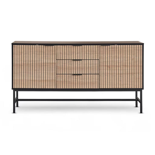 ellis sideboard with 3 drawer & 2 door melamine - natural & black Pan Home