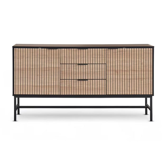 ellis sideboard with 3 drawer & 2 door melamine - natural & black Pan Home
