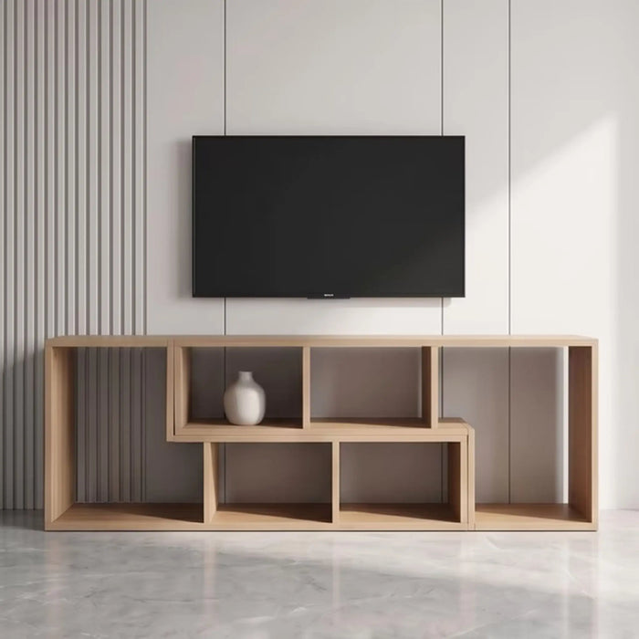cassano entertainment unit wall with storage - oak Pan Home