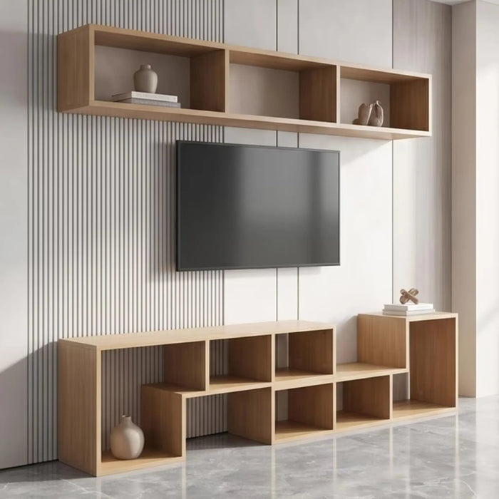 cassano entertainment unit wall with storage - oak Pan Home