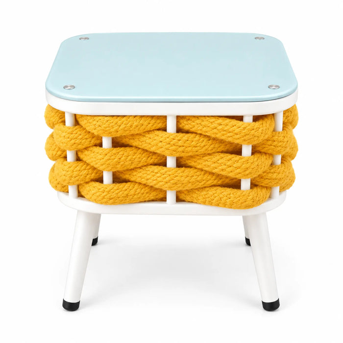 3-Piece Yellow Rope Outdoor Bistro Set