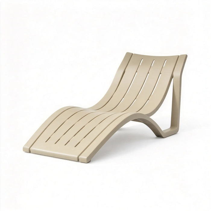 Ergonomic Curved White Outdoor Sun Lounger