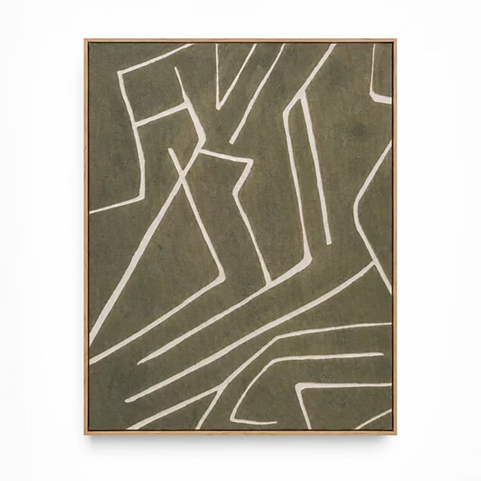 Sterlines Textile Canvas Framed Wall Art 80x100cm - Green Pan Home