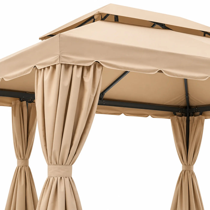 Outdoor Garden Gazebo with Curtains