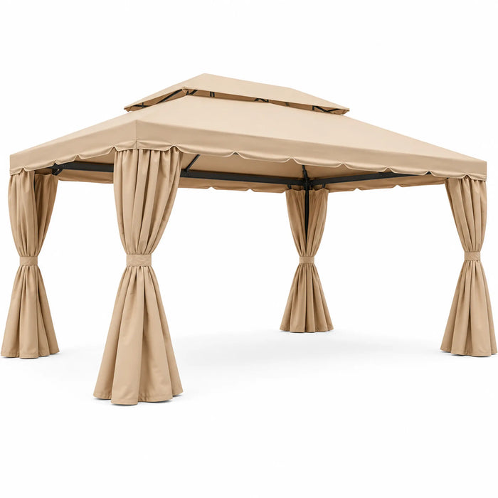 Outdoor Garden Gazebo with Curtains