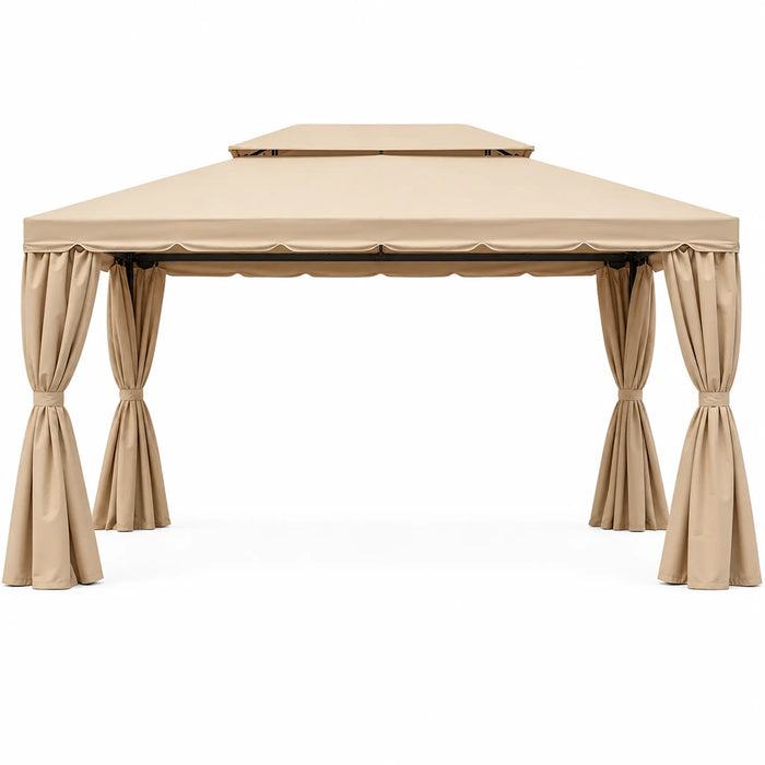 Outdoor Garden Gazebo with Curtains