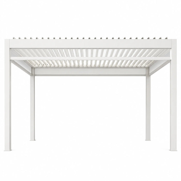 Aluminium Louvered Pergola with Curtains