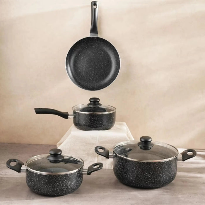 pavlina 7-piece cookware set -black Pan Home