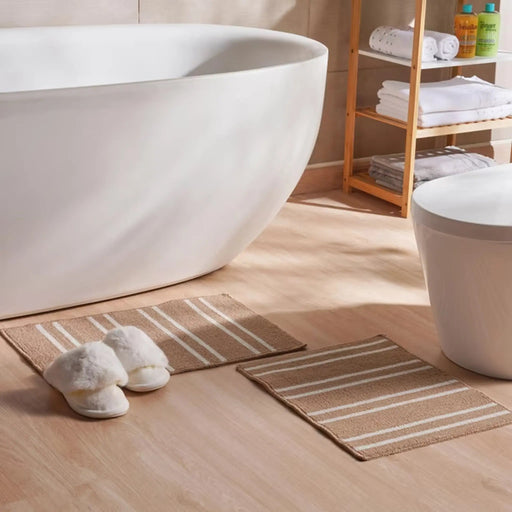 westly 2-piece set bathmat 40x60 cm & 40x50 cm - beige Pan Home