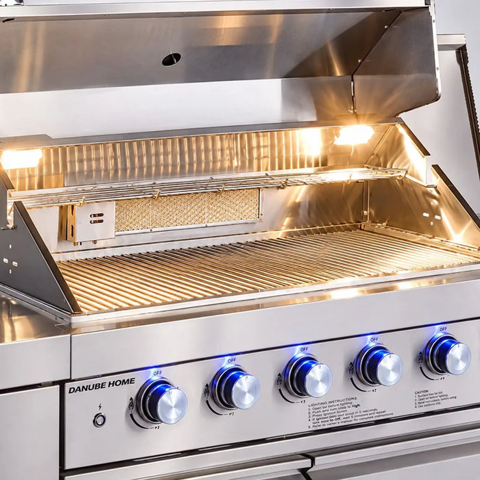 Deluxe Bbq Kitchen, Silver, Sleek Kitchen, Sus304 ,For Outdoor Cooking, Meal Preparation, Grilling, Entertaining Guests, Family Gatherings, Garden