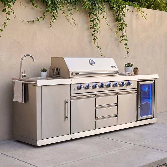 Deluxe Bbq Kitchen, Silver, Sleek Kitchen, Sus304 ,For Outdoor Cooking, Meal Preparation, Grilling, Entertaining Guests, Family Gatherings, Garden