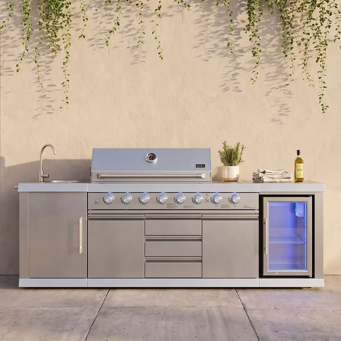 Deluxe Bbq Kitchen, Silver, Sleek Kitchen, Sus304 ,For Outdoor Cooking, Meal Preparation, Grilling, Entertaining Guests, Family Gatherings, Garden
