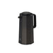 Black thermos flask on a white background