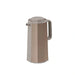 Beige thermos jug on a white background