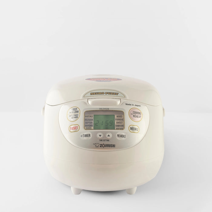 Zojirushi NS-ZAQ10/18 - Micom Fuzzy Logic Rice Cooker & Warmer Premium White (1.0L / 1.8L) | Japanese Smart Rice Cooker