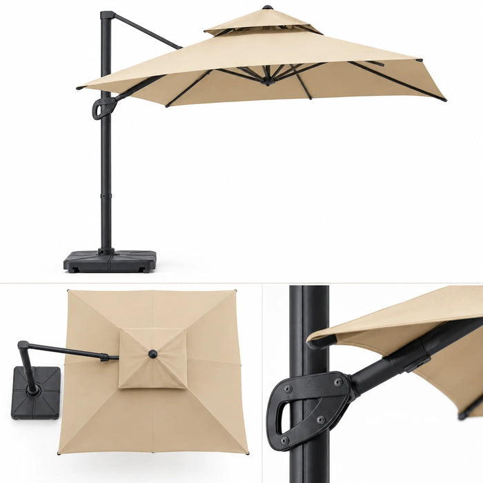 Double-Tier Cantilever Patio Umbrella