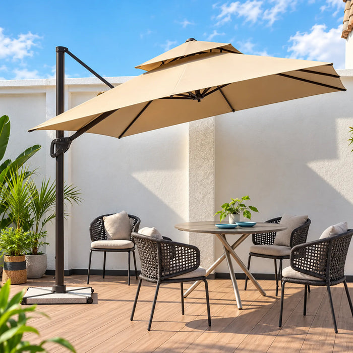 Double-Tier Cantilever Patio Umbrella