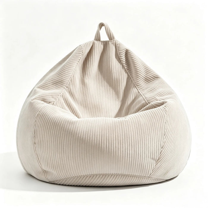 Large Teardrop Bean Bag Chair Cover in Soft Corduroy with Carry Handle