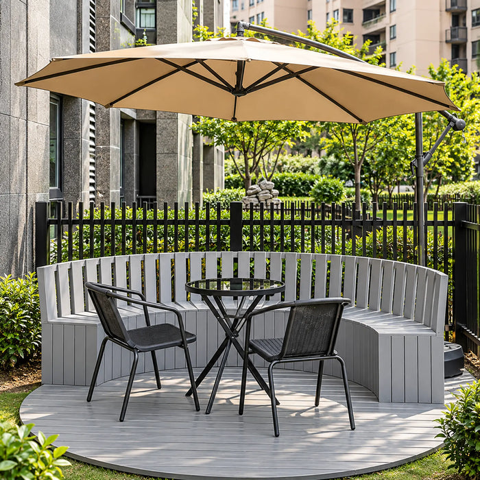 Offset Cantilever Patio Umbrella with Weighted Base