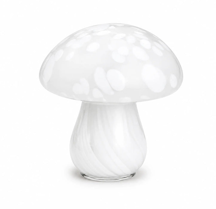 Decorative Glass Mushroom Sculpture - White Kiana