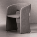 Gray textured chair on a plain background