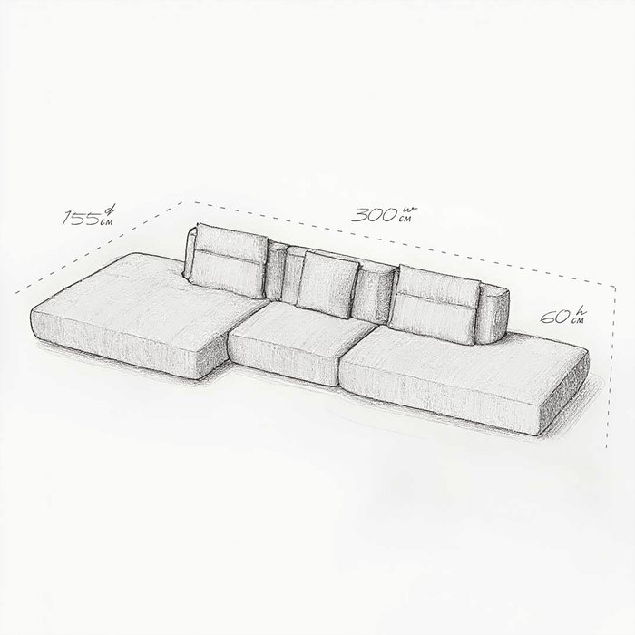 Alvaro Sofa - White, Ottoman