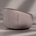 Gray fabric ottoman on a gray background