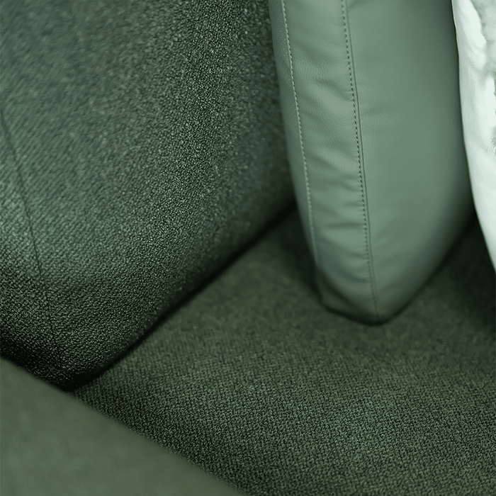 Close-up of green fabric with a textured surface