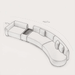 Pencil sketch of a belt with measurements on a white background