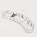 Pencil sketch of a belt with measurements on a light gray background