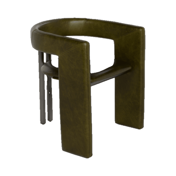 Brown leather chair on a transparent background