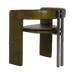 Brown leather chair with metal frame on a transparent background