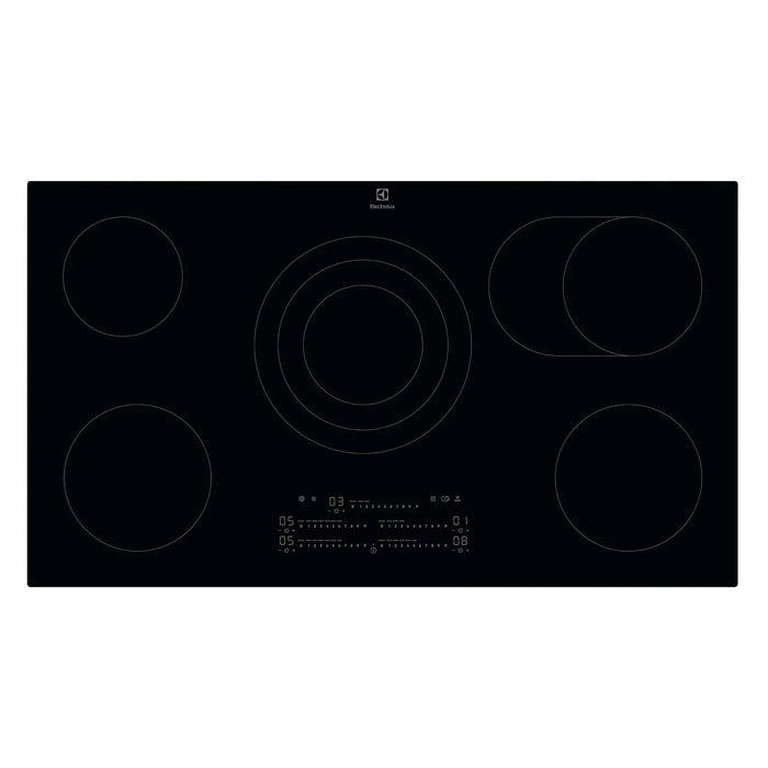 Electrolux 90cm Built-in Ceramic Hob ERR9577CK | 5 Cooking Zones | Flexible Cooking Zone | Hob2Hood | Easy Clean Glass Surface | Black | ERR9577CK