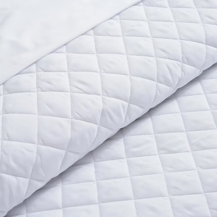 Essential 3-Piece Diamond Quilted Bedspread Set 160X220Cm - White