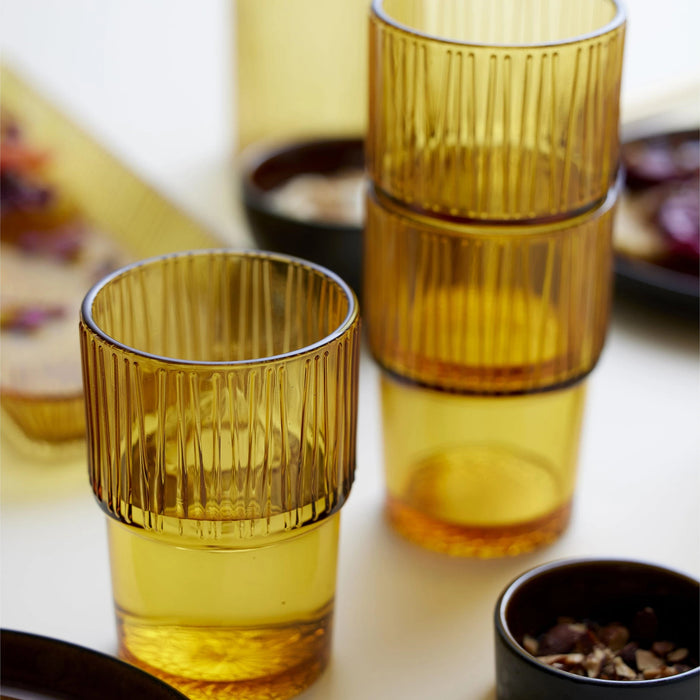 Cafe Glass Kusintha 4 Pcs Amber
