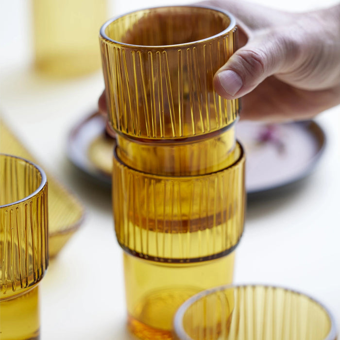 Cafe Glass Kusintha 4 Pcs Amber