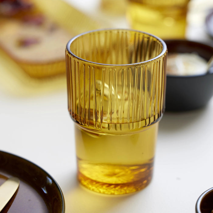 Cafe Glass Kusintha 4 Pcs Amber