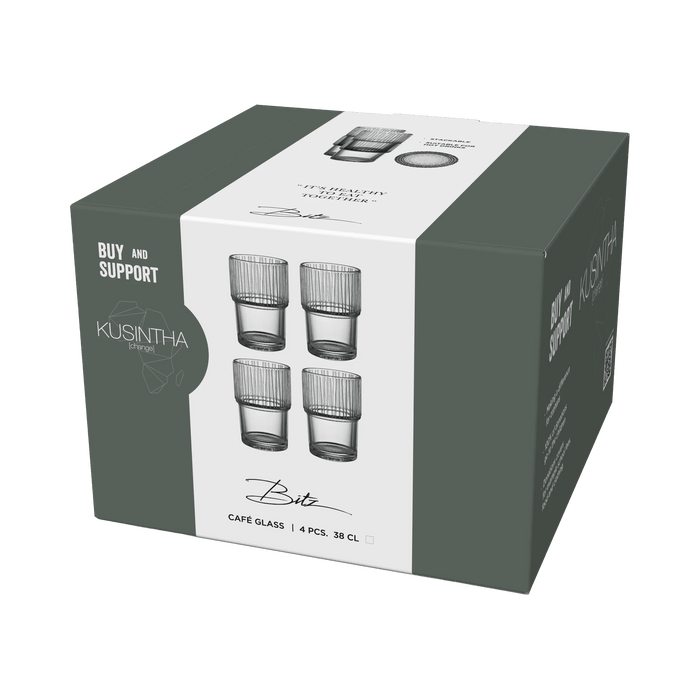 Cafe Glass Kusintha 4 Pcs Clear