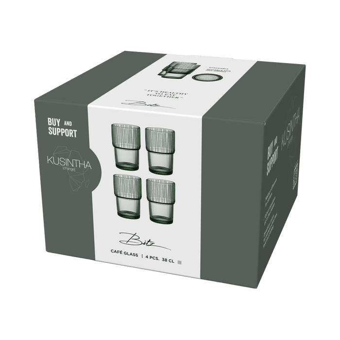 Cafe Glass Kusintha 4 Pcs Green