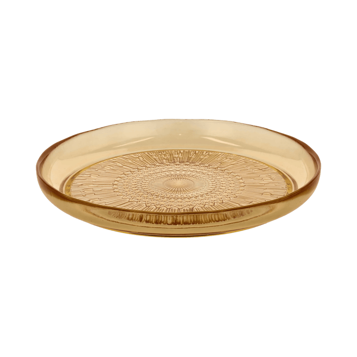 Glass Plate Kusintha Amber 25x25x2.2cm