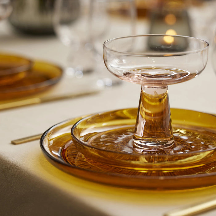 Glass Plate Kusintha Amber 25x25x2.2cm