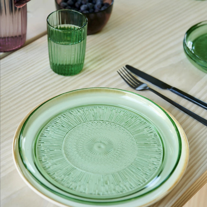 Glass Plate Kusintha Green 25x25x2.2cm