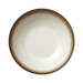 Ceramic plate with a brown rim on a transparent background