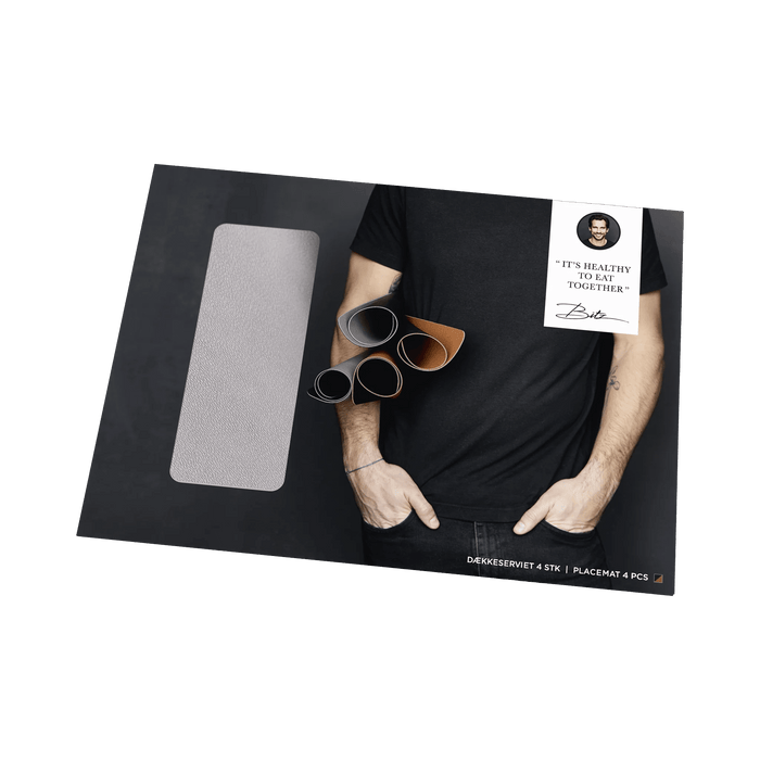 Placemat 4 Pcs Black/Grey